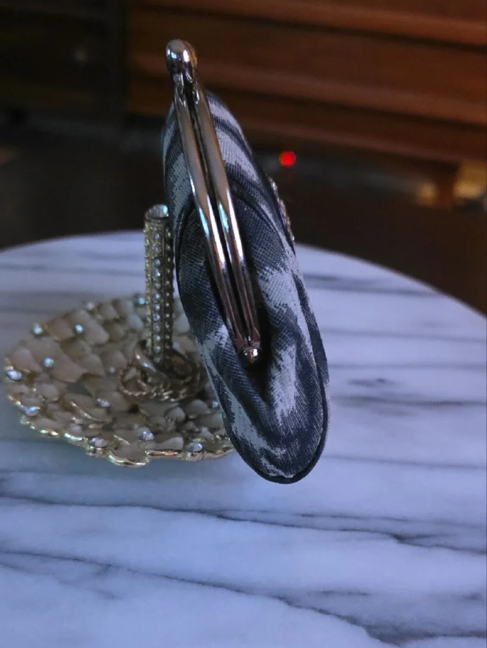 Vivienne Westwood Black and Gray Animal Print Kiss-Lock Coin Purse